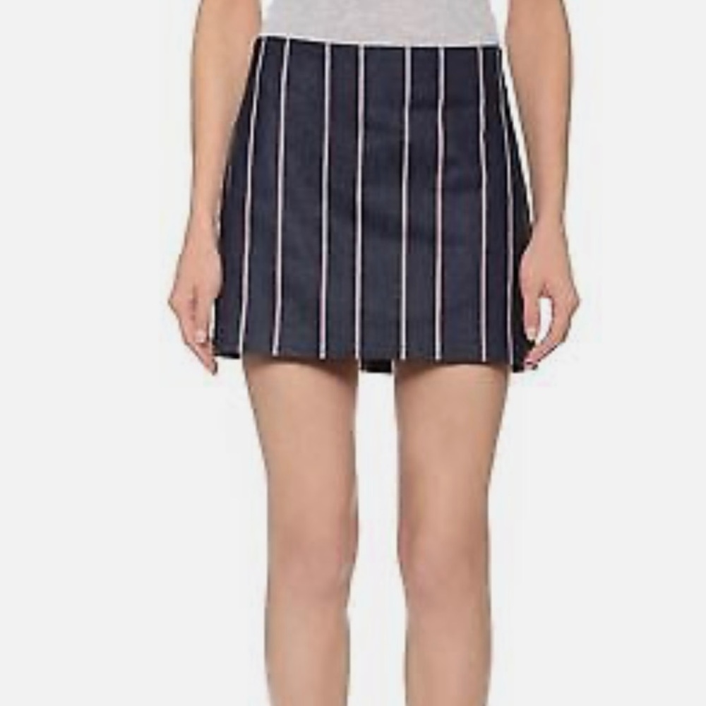 T Alexander Wang Size 4 Red/White Striped Denim Mini Skirt